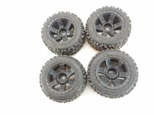 4x Proline Badlands #1178 1/8 Truggy Tires on 17mm Hex Wheels Used Heavy Wear