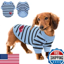 Queenmore Striped Dog Shirt, Cotton/Poly, Long Sleeve, Blue, XS-XL, Unisex