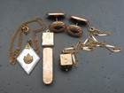 Antique Vintage GF Gold Filled Masonic Tie clip — photo 1