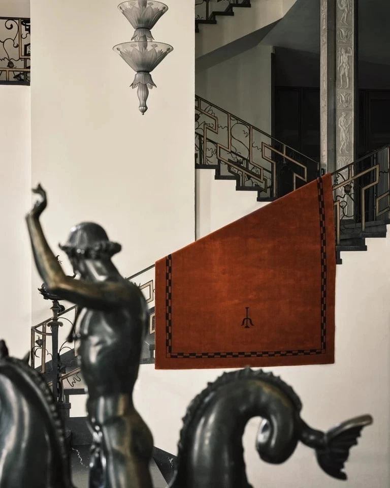 Nordic Knots Hand Tufted Rug - Burgundy 100% Wool area Rug any size available - Image 4 of 4