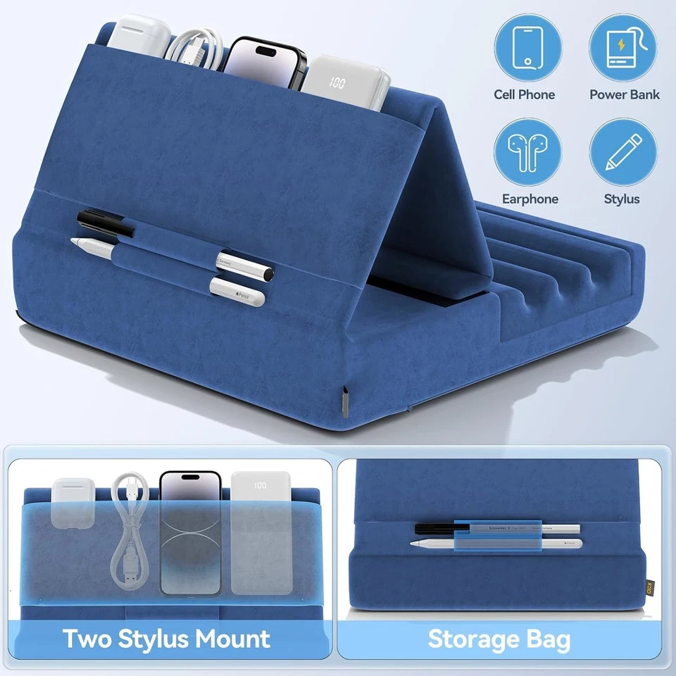 Подушка для планшета, складная подставка для iPad на коленях, кровати и стола — мягкий коврик для планшета - Изображение 4 из 4