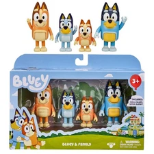 Bluey Family Figure Set 4-Pack – Poseable Character Toys for Kids