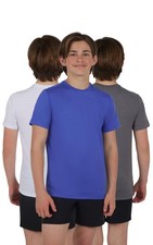 Boys Short Sleeve Top Dry Fit Performance Mesh Active T-Shirt 3 Pack - Dazzbl...