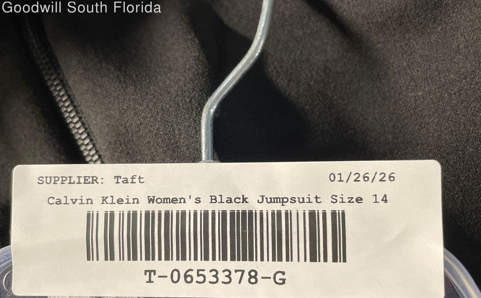 Calvin Klein Womens Black Sheer Balloon Sleeve Back Zip One-Piece Jumpsuit Sz 14 thumbnail 6