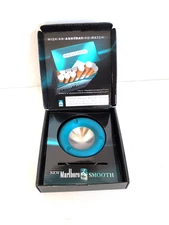 VINTAGE MARLBORO PROMO ASHTRAY STAINLESS STEEL & BLUE Menthol Smooth NOS