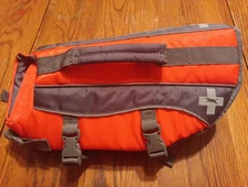 Top Paw Dog Life Jacket Vest with Rescue Handle Size S/M Orange and Gray New 