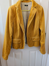 J.CREW Women's S Yellow Solid Blazer Jacket Lined Hook  Eye Pockets