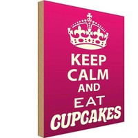 Holzschild 18X12 Cm Keep Calm And Eat Cupcakes Deko Geschenk Holz Schild
