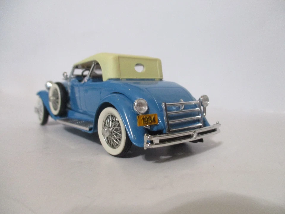 Torpedo Rio Diecast #45 1934 Duesenberg SJ en azul escala 1:43 con caja y estuche Foto 4 de 4