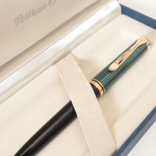 Pelikan Souveran K800 Ballpoint Pen Green Stripe Twist With Box Guarantee