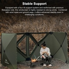 4-Block Camping Windbreak For Beach Picnic BBQ Sunshade