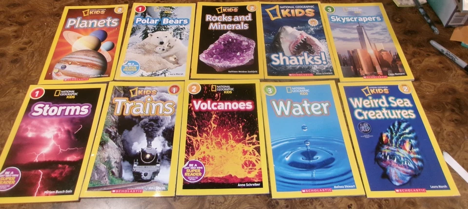 30 National Geographic Kids Level 1, 2 & 3 Science Readers T-Rex, Sharks+ Lot - Imagem 2 de 3
