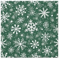 20 Servietten Christmas Snowflakes Green – WeißE Schneeflocken Auf GrüN 33X33Cm