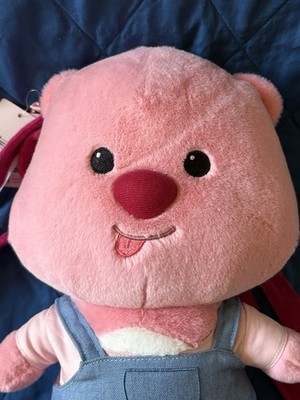 Authentic Miniso Loopy Zanmang 12” Plush Backpack Pink Beaver