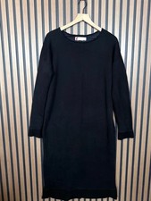 Free People Dress Medium Women Black Back Slit Midi Long Sleeve Round Neck Beach