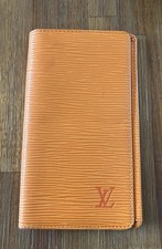 VINTAGE LOUIS VUITTON ORANGE EPI LEATHER CARD HOLDER POCKET ORGANIZER WALLET