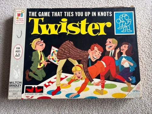 Vintage 1966 TWISTER Board Game Milton Bradley #4645 COMPLETE w/ Original Box