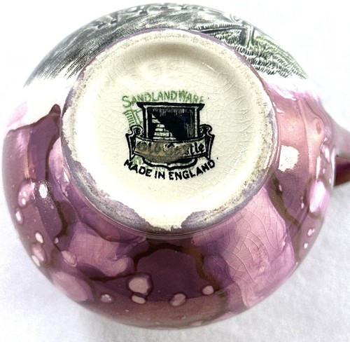 Jarra crema Sandland Old Castle Stage Coach púrpura salpicaduras años 40 grises - Imagen 7 de 7
