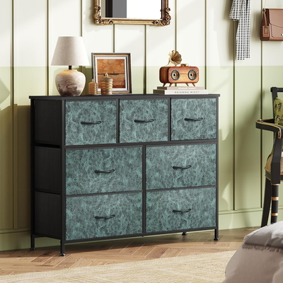grey dresser tv stand Concetta 8-Drawer Fabric Dresser, Wide Chest of Drawers, TV Stand for Bedroom, Living Room, Gray, Size: 20 inch