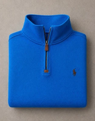 Pull camionneur 1 4 zip Polo Ralph Lauren bleu – Taille XL - Photo 1/4