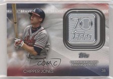 2021 Topps 70th Anniversary Manufactured Logo Chipper Jones Patch HOF u0h