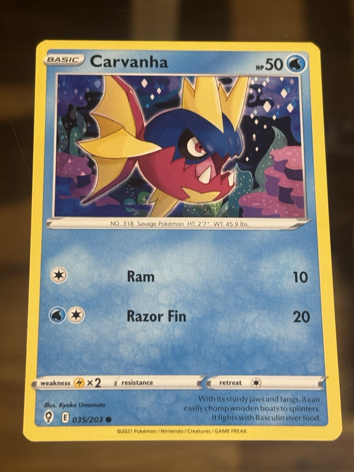 Carvanha - 035/203 - Common - Lightly Played Pokemon Card