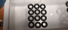 DINKY TOYS (12) TYRES, 15mm  SMOOTH BLACK, suit 50`s cars, trucks, buses & vans