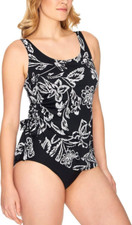 Swim Solutions Women's Classic Bloom Tummy-Control One Piece Swimsuit 14 5061