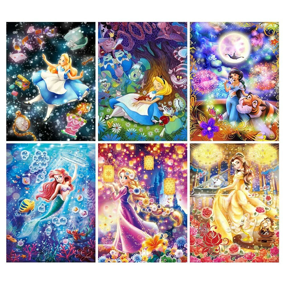 5D Full Diamond Painting Kits Disney Princess Cartoon Girl Fairy