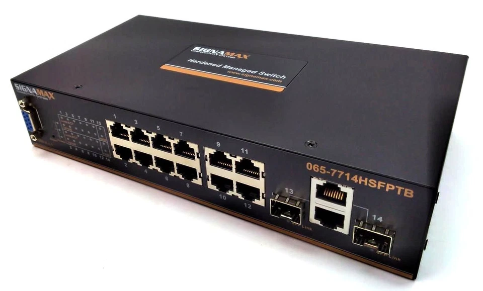 Signamax 12-PORT 10/100T/TX + 2 SFP Industrial Ethernet Switch  065-7714HSFPTB - Image 2 of 4