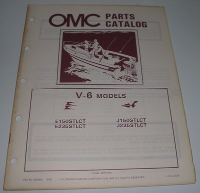 Parts Catalog OMC Ersatzteilkatalog V-6 Models E150STLCT E235STLCT J150STLCT