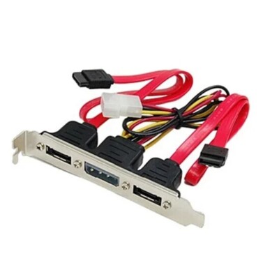 2-port 2 SATA to 2 ESATA + IDE 4pin Power host case mainboard pci rear Bracket