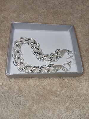 Bracelet Sterling Unisex 7.25'' Artisan Crafted Link Chain Aprox 15.75 Gram (933)