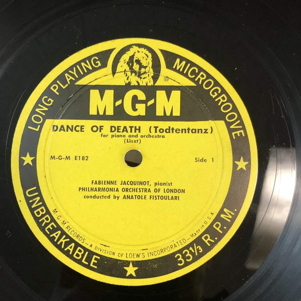 Dance Of Death by Liszt Record MGM pianist F Jacquinot Satanic Demonic Cover Foto 2 de 4