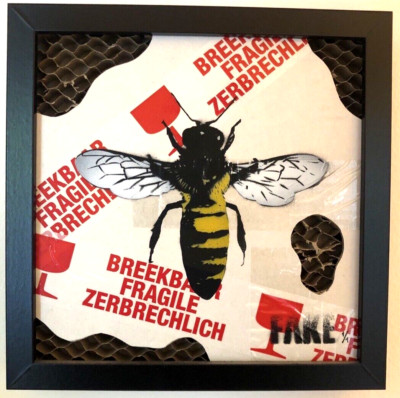 iam fake stencil fragile bee amsterdam streetart Graffiti