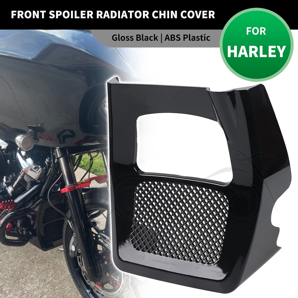 Black Front Spoilers Radiator Chin Cover Fit For Harley Road Street Glide FLHX
