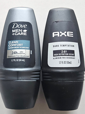 Axe Dark Temptation / Dove Men Clean Comfort Deodorant ( Pack of 2 / 1.7 fl oz )