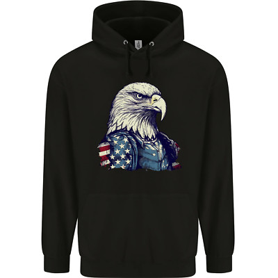4. Juli American Eagle mit USA Flagge Kinder Kids Hoodie