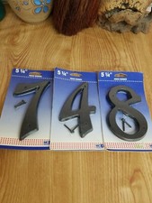 House Numbers Screws Included Plastic Black 5 1/4 BY MC 4 7 8 PICK ONE