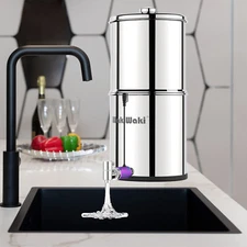 Gravity Water Filter 3-Stage 0.1μm Countertop Water Filtration System 3 Filters