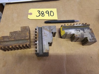 Lathe Hard Jaws- 3 pcs-Spiral Teeth Back- Rusted