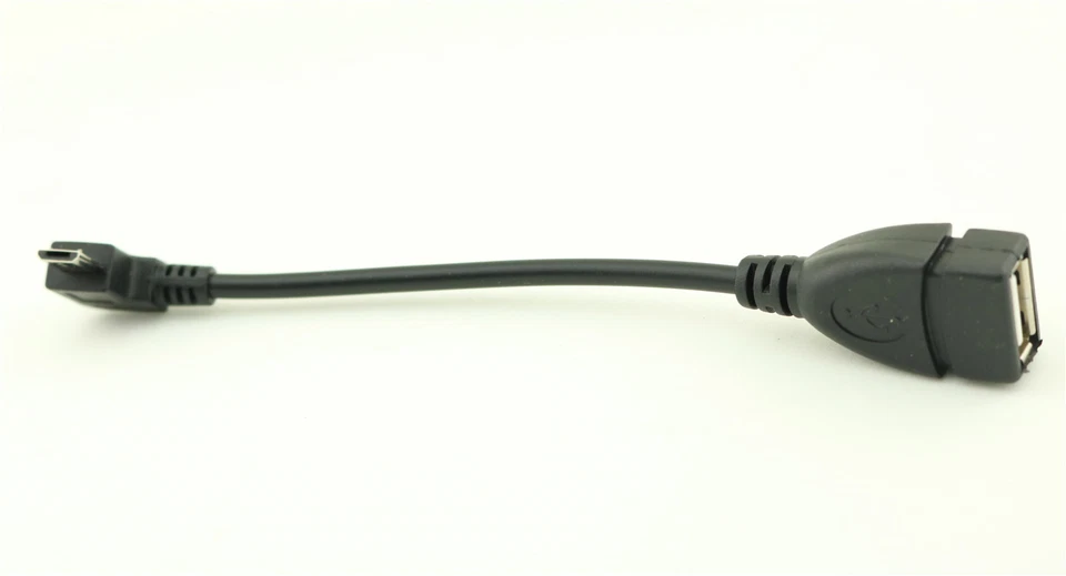 90°Left Angle OTG Micro USB B Male to USB 2.0 A Female Data Charge Adapter Cable - Image 3 of 4