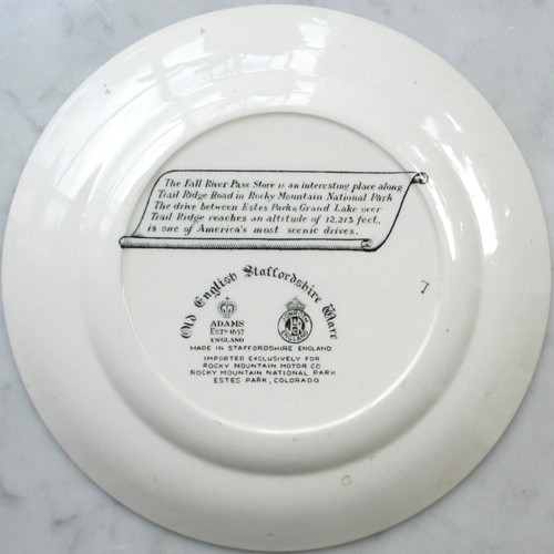 Rocky Mountain National Park CO 1950 Staffordshire Porcelain Plate Colorado Colo - Picture 2 of 2