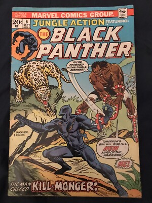 JUNGLE ACTION (Black Panther) #6 (1973) KEY ISSUE:1st Kill-Monger, Around VG-
