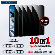 5Pcs Privacy Tempered Film With Lens Film For Samsung Galaxy S24/S24 / S24Ultra