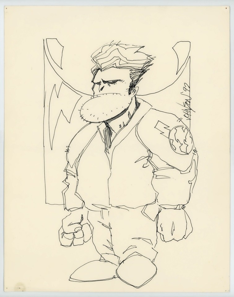 Dave Johnson figure, LARGE Comic Art