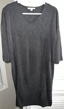 Pure Jill by J. Jill grey Sand-Washed heathered knit v-neck dress Size Medium