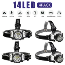4PCS Powerful Headlight 4 Modes 1200000LM LED Headlamp Lighting Tool Head Torch