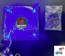 NEW 92mm Blue LED 12V Desktop PC Case Fan w/ 3pin Power Connector Long Cable