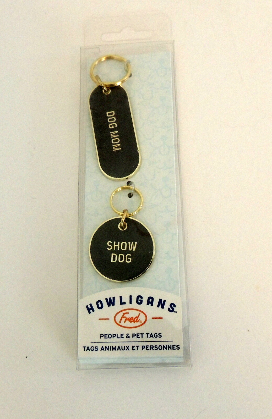Howligans DOG MOM Pet People Tags Key Chain SHOW DOG Black & Gold | eBay